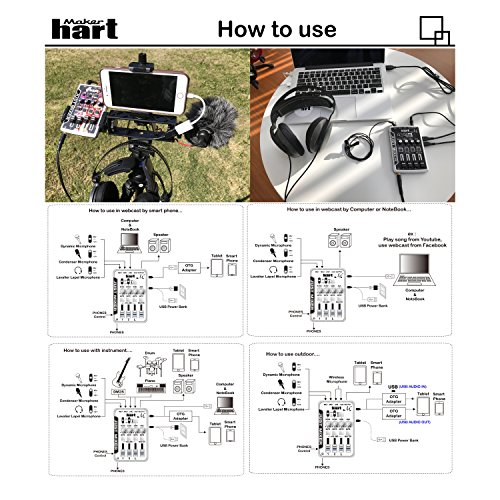 Maker Hart Just Mixer M - Mini DJ Mischpult für Mikrofon mit Vorverstärker für Phantomspeisung, USB Mixer mit USB Audio… - Image 6