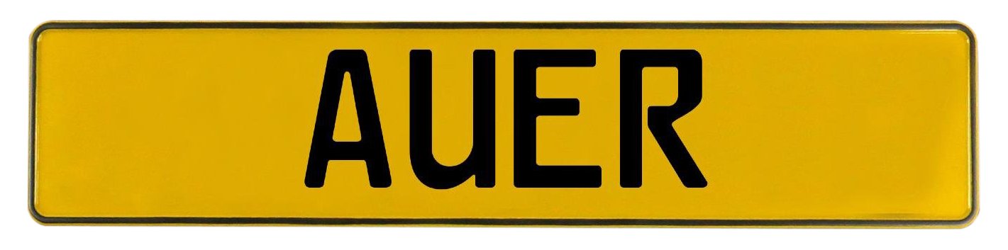 Vintage Parts 585220 Wall Art (Auer Yellow Stamped Aluminum Street Sign Mancave)