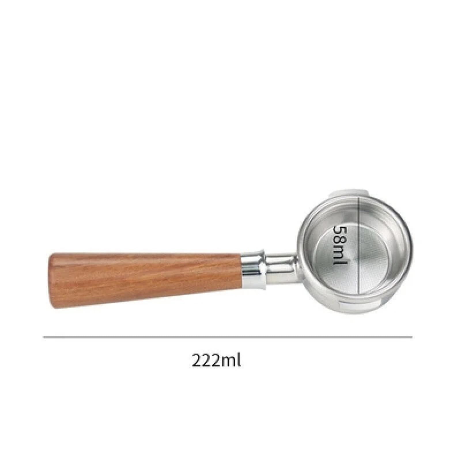58 Mm Bodenloser Siebträger, Kompatibel Mit Breville, BES900XL / BES920XL / BES980XL – Inklusive Filterkorb Aus Edelstahl 304(Beech wooden handle)