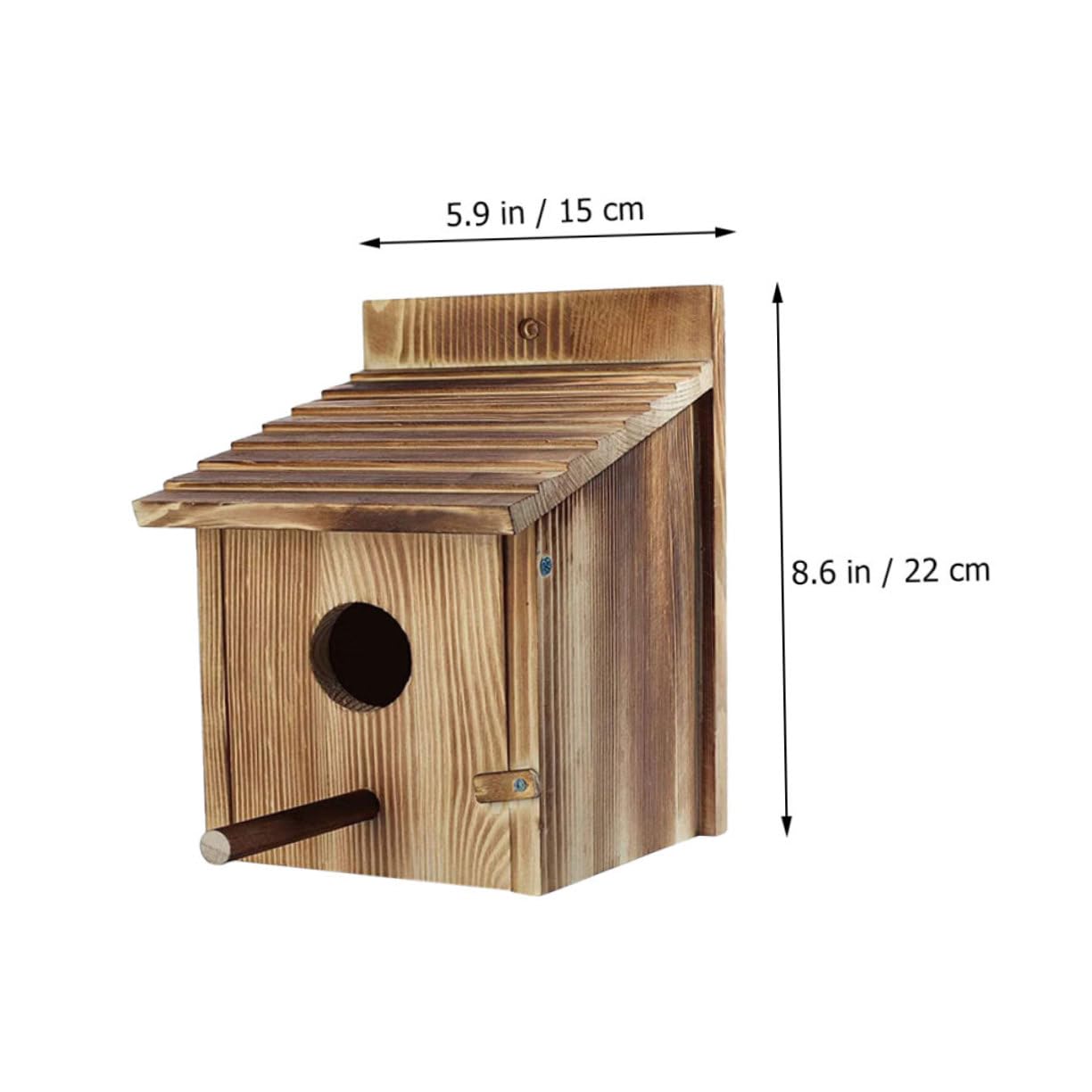 Casetta per Uccelli in Legno Marrone per Giardino Casa Semplice per Uccelli Piccoli Resistente e Traspirante