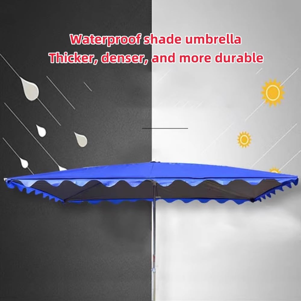 Parasole rettangolare di ricambio, 3 x 2 m, 4/6 costole, per esterni, per ombrellone da giardino (blu, 200 x 150 cm)