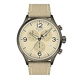 Tissot Men's Chrono XL Stainless Steel Swiss Quartz Watch with Fabric Strap, Beige, 22 (Model:...