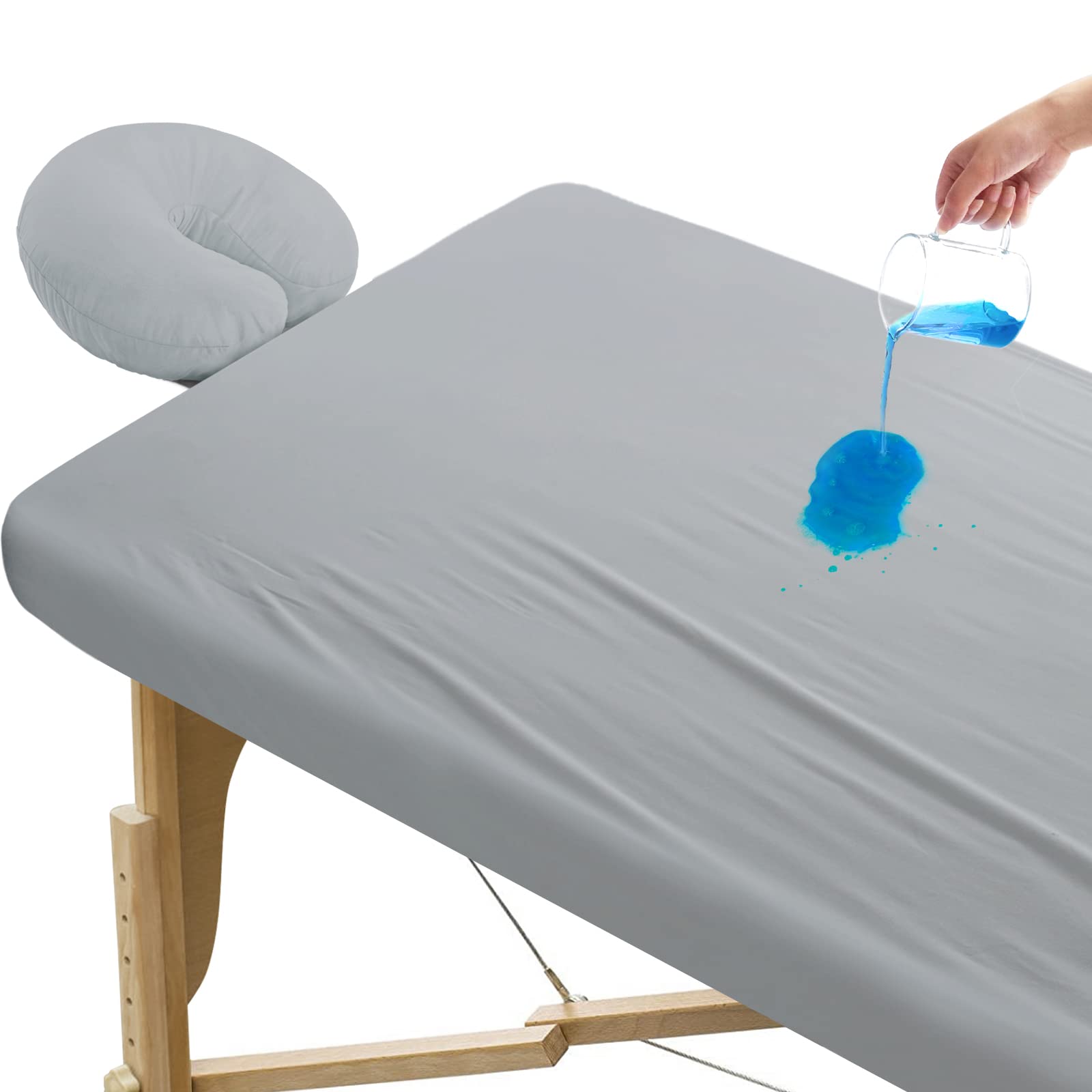 Massage Table Sheets Waterproof Massage Table Cover Set 2- Piece Include Massage Fitted Sheet and Face Cradle Cover Ultra Soft & Skin-friendly Fit Massage Table & Facial Bed