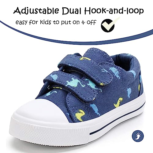 Image of K KomForme Toddler Boys & Girls Shoes Kids Canvas Sneakers with Cartoon Dual Hook and Loops