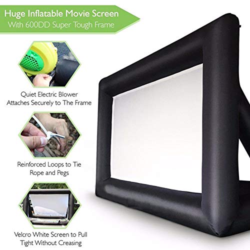 Pantalla de proyección inflable de 200" para cine en casa exterior e interior 4