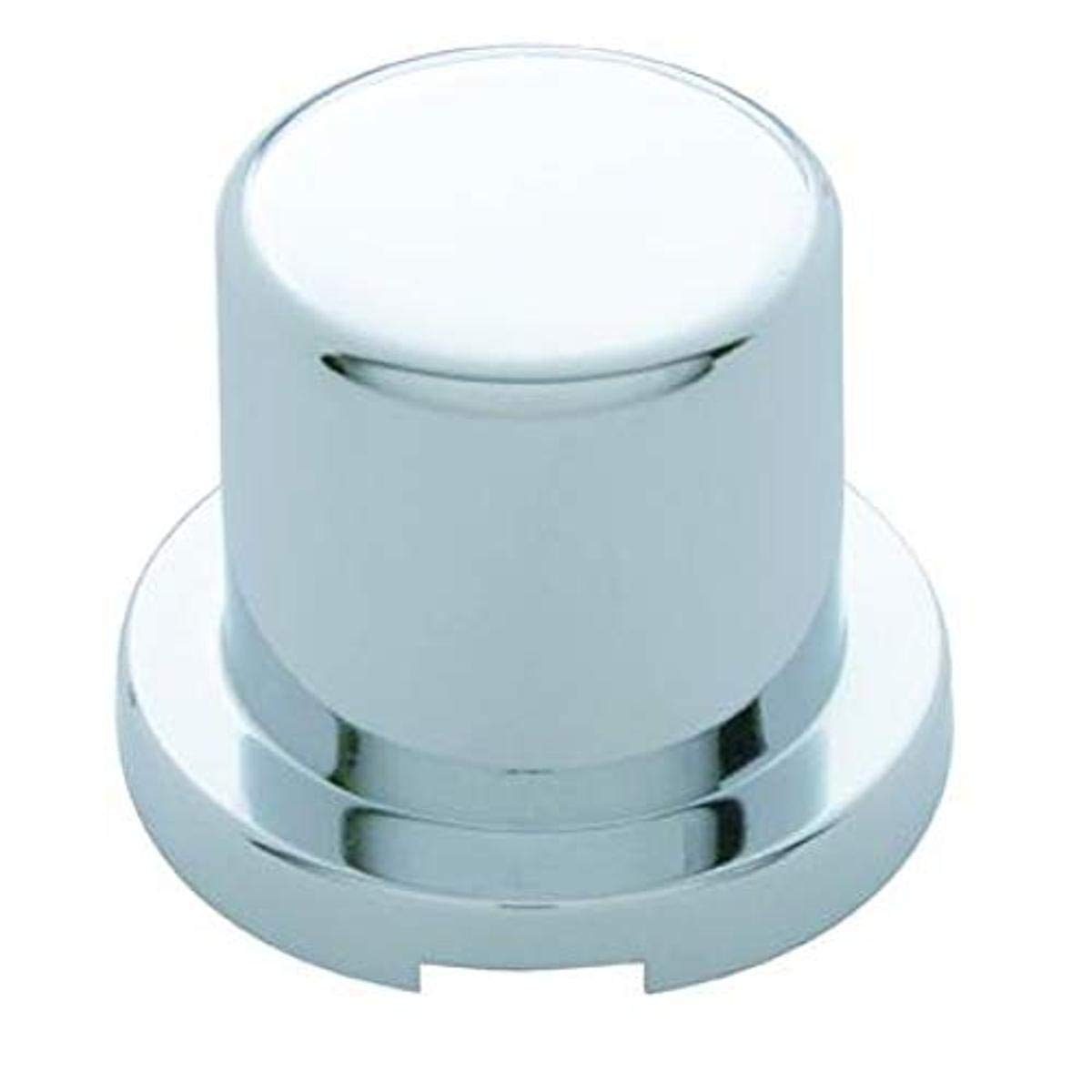 United Pacific Chrome Plastic Flat Top Nut Cover - Push-On (10 Pack), Various Sizes