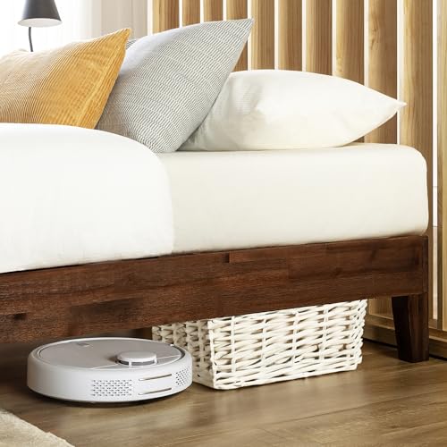 Mellow Naturalista Grand - 12 Inch Solid Wood Platform Bed with Wooden Slats - No Box Spring Needed - King (Espresso)