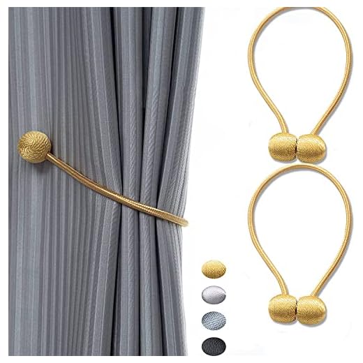 Kit 2 Prendedores De Cortina Magnético Presilhas Abraçadeira com Imã LUMAI (Dourado)