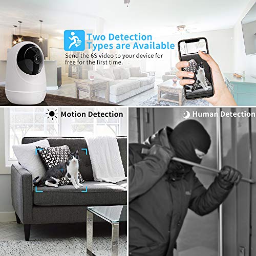 Baby Monitor, 1080P Pet Camera Wireless Security Camera with Motion Detection Human Detection Two Way Audio and Cloud Storage Support 2.4G WiFi Night Vision Remote View for Home Baby Pet - Thumbnail 5
