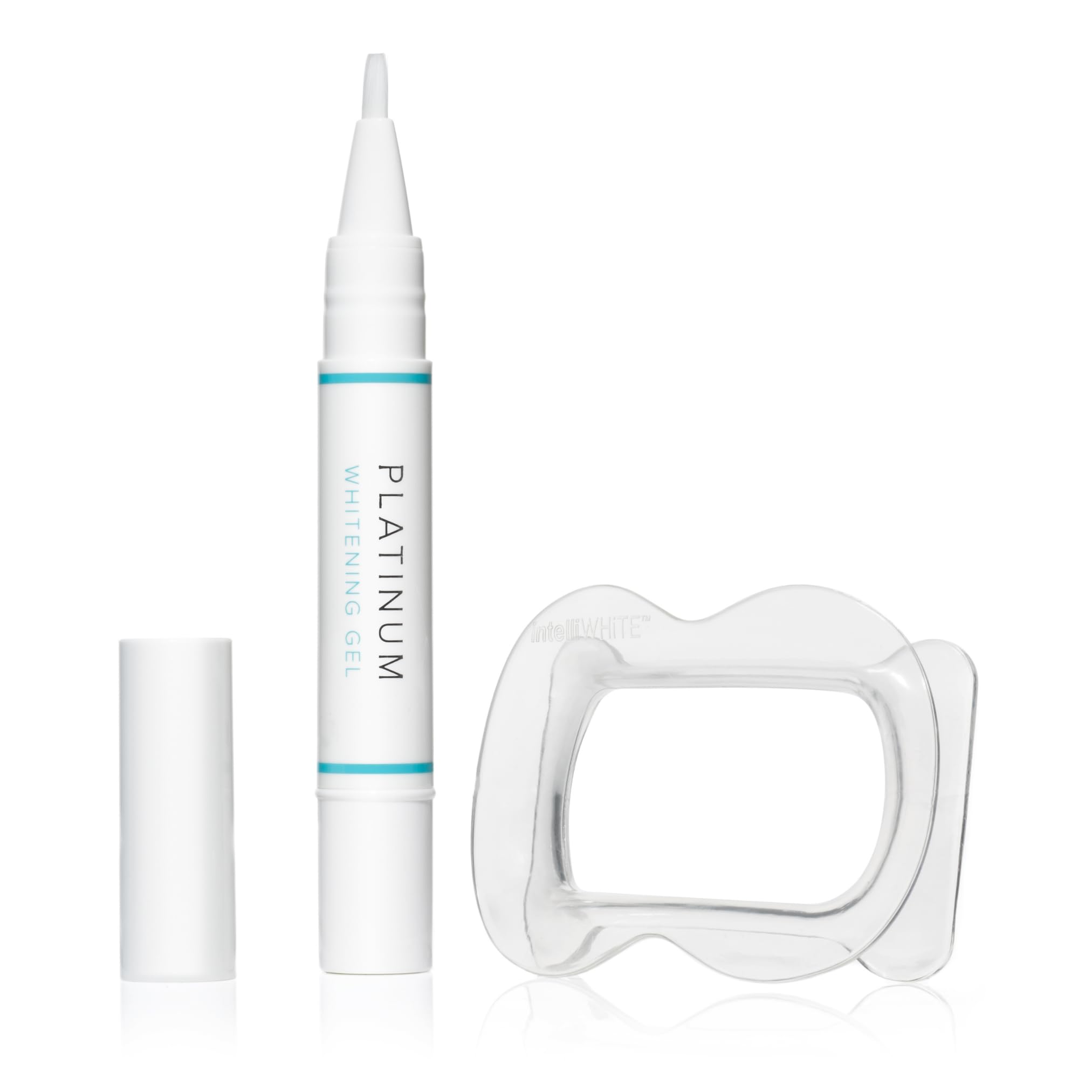 Platinum Whitening Pen & Mouth Guard- Teeth Whitening Treatment, Removes Stains, Safe for Veneers, Tooth Caps & Crowns, Non-Toxic, Vegan, Cruelty & Paraben Free, Made In The USA, 1ea