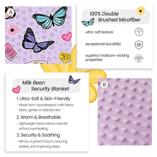 Image of Viviland Toddler Nap Mat with Pillow and Minky Dot Blanket, Butterfly