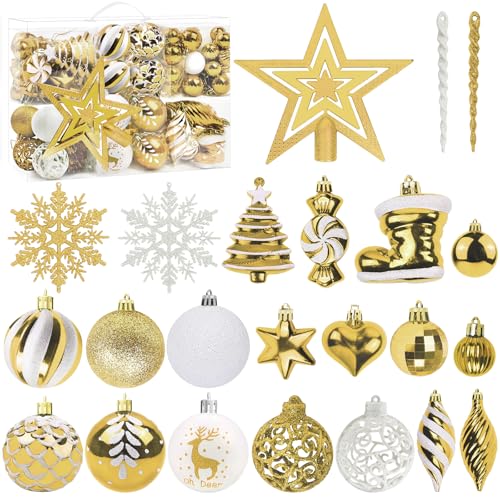 Weihnachtskugeln 132tlg Set Christbaumkugeln,Weihnachtsbaumschmuck...