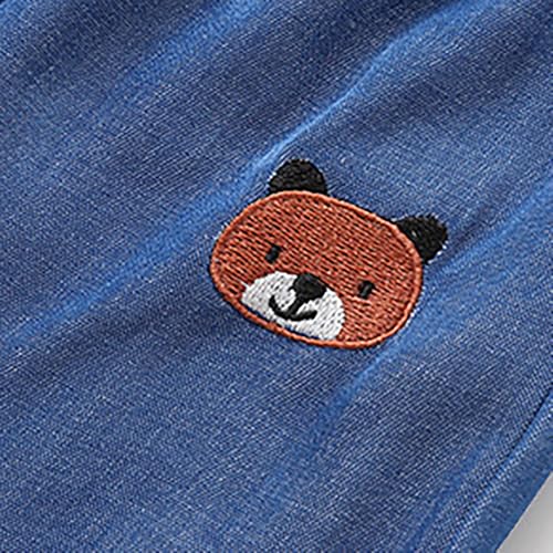 Baby Boys Girls Stretch Denim Harem Pants Infant Elastic Waist Baggy Foot Binding Jeans Vintage Denim Trousers3