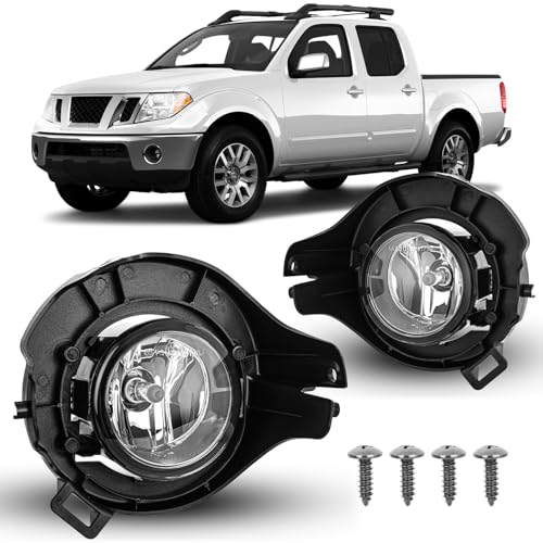 Nilight Fog Lights Assembly Compatible with 2005 2006 2007 2008 2009 Nissan Frontier 2005-2012 Pathfinder Left Driver and Right Passenger Side Clear Lens w/H11 12V 55W Bulbs
