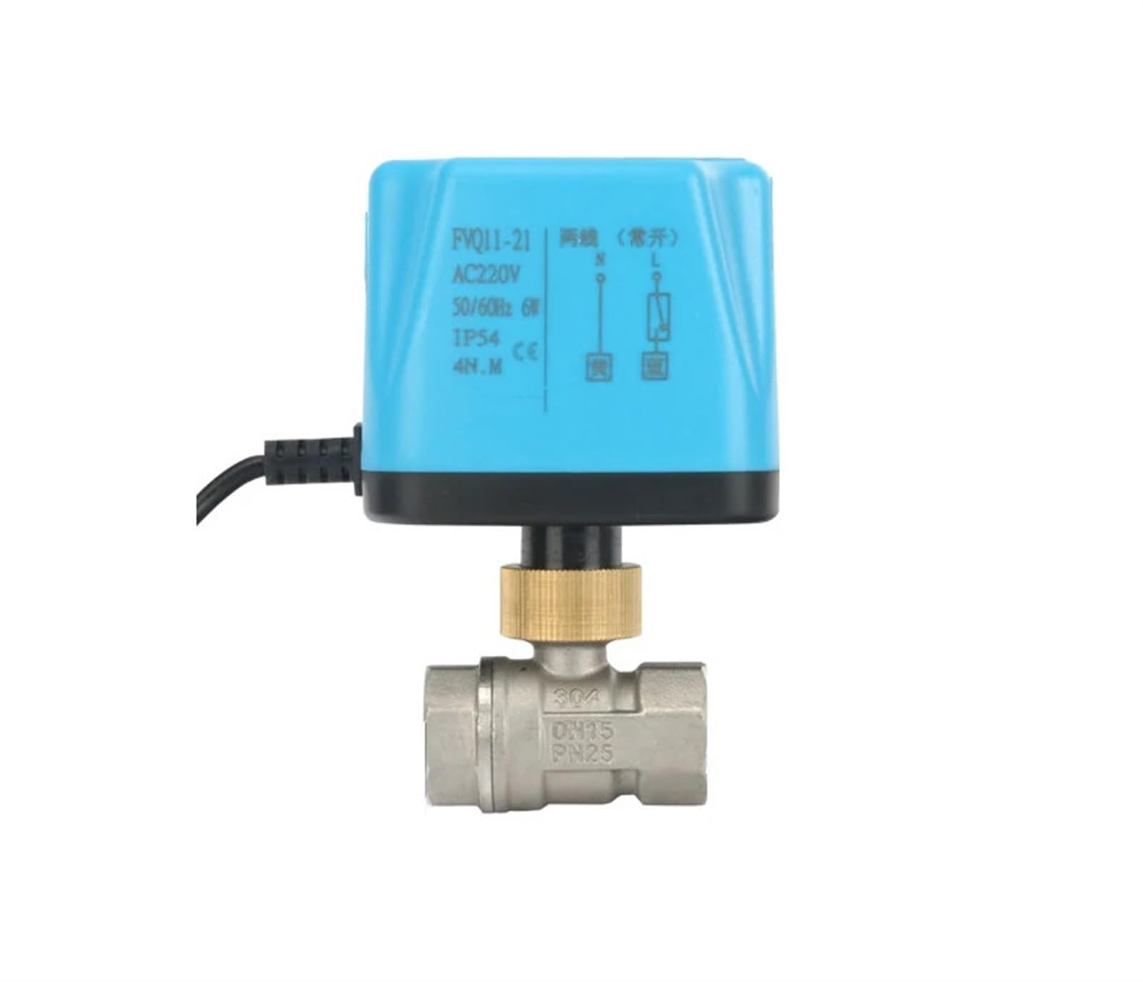 1/2inch Stainless Steel Normally Closed Motorized Ball Valve 220V 12V 24V 2-Wire Electric Ball Valve(Color:NORMALLY OPEN_24VDC)