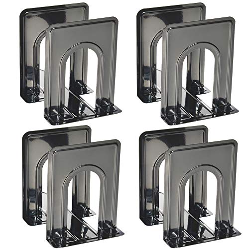 MEAOR Lot de 4 serre-livres en métal de 19 cm pour étagères, bureau, maison, école, dortoir Cover