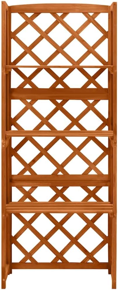 Wooden Trellis with Shelves, Garden Trellis Wooden Plant Stand with 3 Shelves, 21.7"x11.8"x55.1" Solid Fir Wood,-662