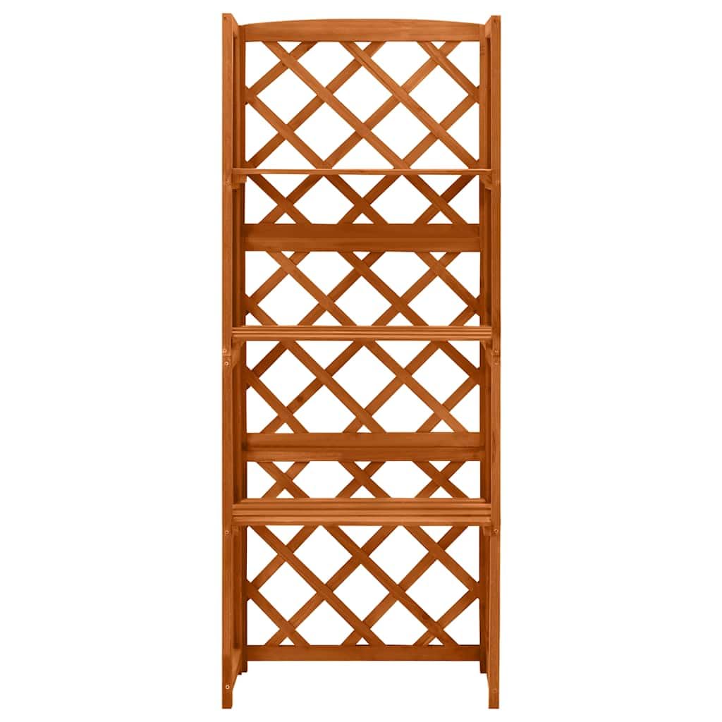 Lite drewno jodła pergola z półkami 55 x 30 x 140 cm | Stabilna pomoc do wspinania się na róże, 3 półki na rośliny doniczkowe, do ogrodu, na balkon, taras