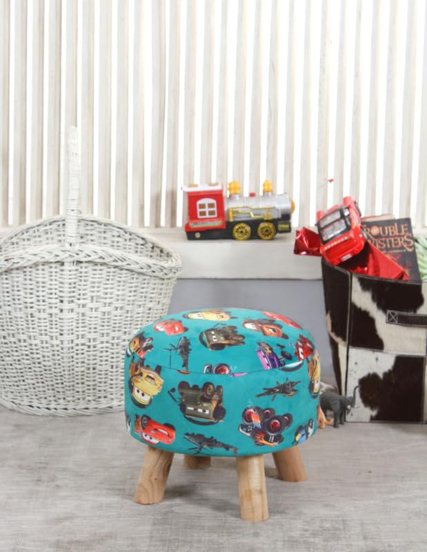 Rugsxerry Kids Pouffe Ottoman - Single Stool / Chair for Small Kids, 14x14x11 Inch, Cartoon Design-image-22