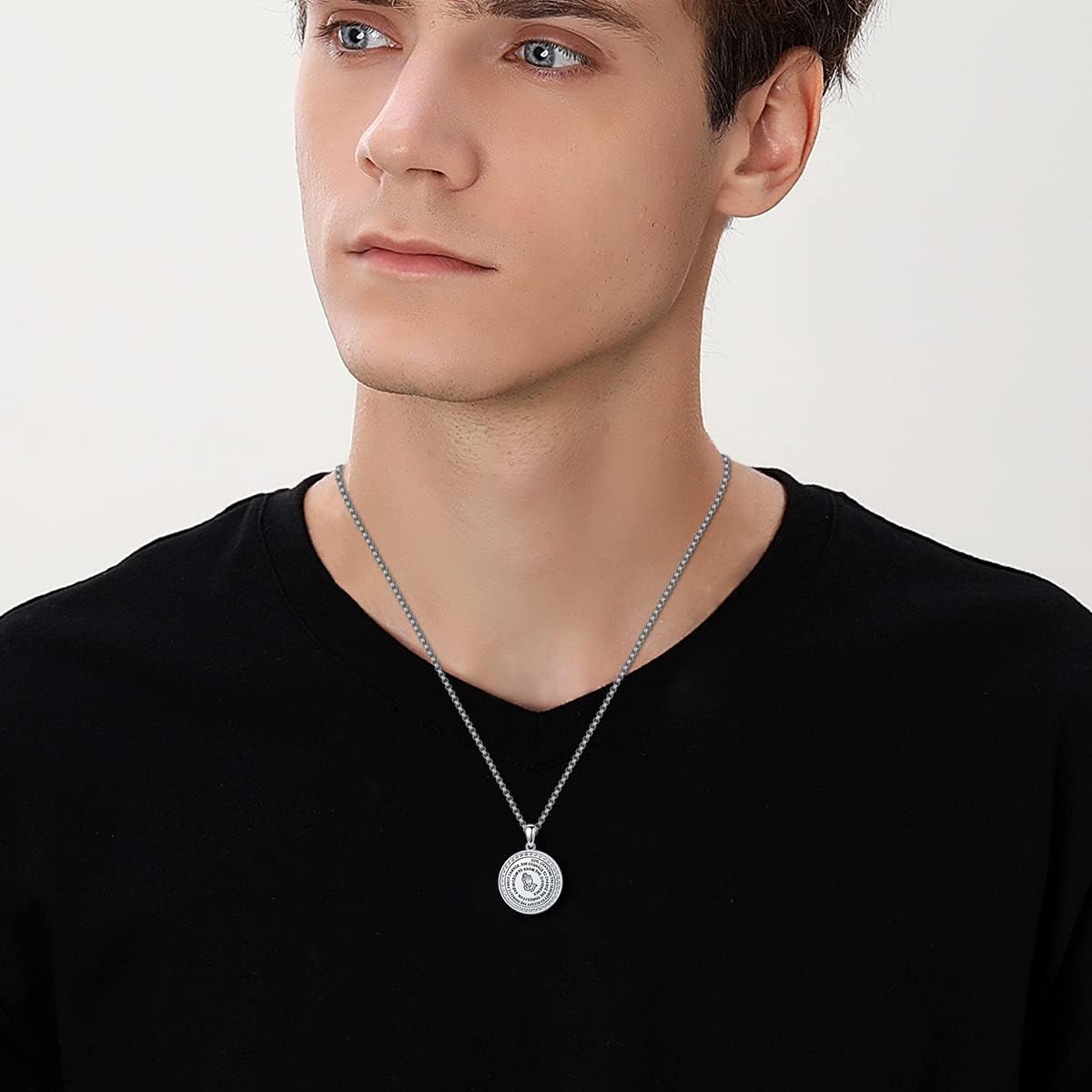 Seiyang Serenity Prayer Necklace Sterling Silver Bible Verse Jewelery Courage Wisdom Gift for Women Men With 2mm 22+2 IN Rolo Chain (with Gift Box) - Image 5