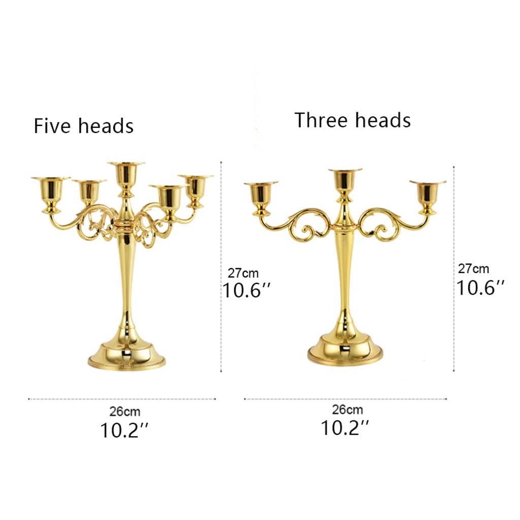 Świeczniki Świecznik Nordic Stop Cynkowy Świecznik Uchwyt Metalowy Świecznik Na Party Wesela Świece Świece Kolacje Romantyczny Home Candelabrum Stojak na świece świeczników(Bronze,Five heads)