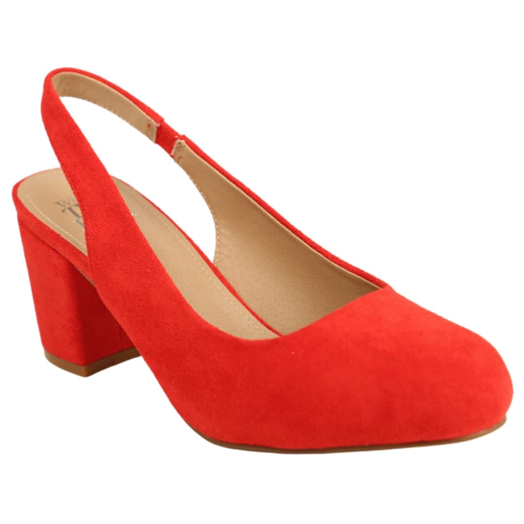 Womens Mid High Block Heels Slingback Strap Court Shoes Mary Jane Ladies  Comfort Support Work Pumps Formal Smart Office Evening Party Heeled Slip On