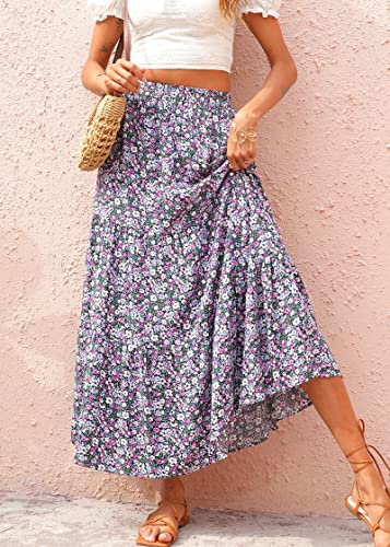 Image of KIRUNDO Maxi Skirts for Women Summer Boho Floral Long Skirt