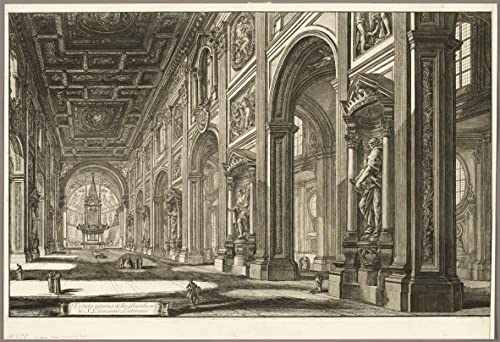Toile murale abstraite Saint-Jean de Latran Piranesi 60x90cm pour habiller un grand mur vide