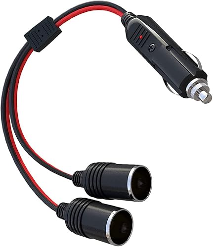 Divisor de encendedor de cigarrillos para automóvil, 1 a 2, cargador de alimentación de 12 V, adaptador de puerto, enchufe de enchufe de 2 vías,