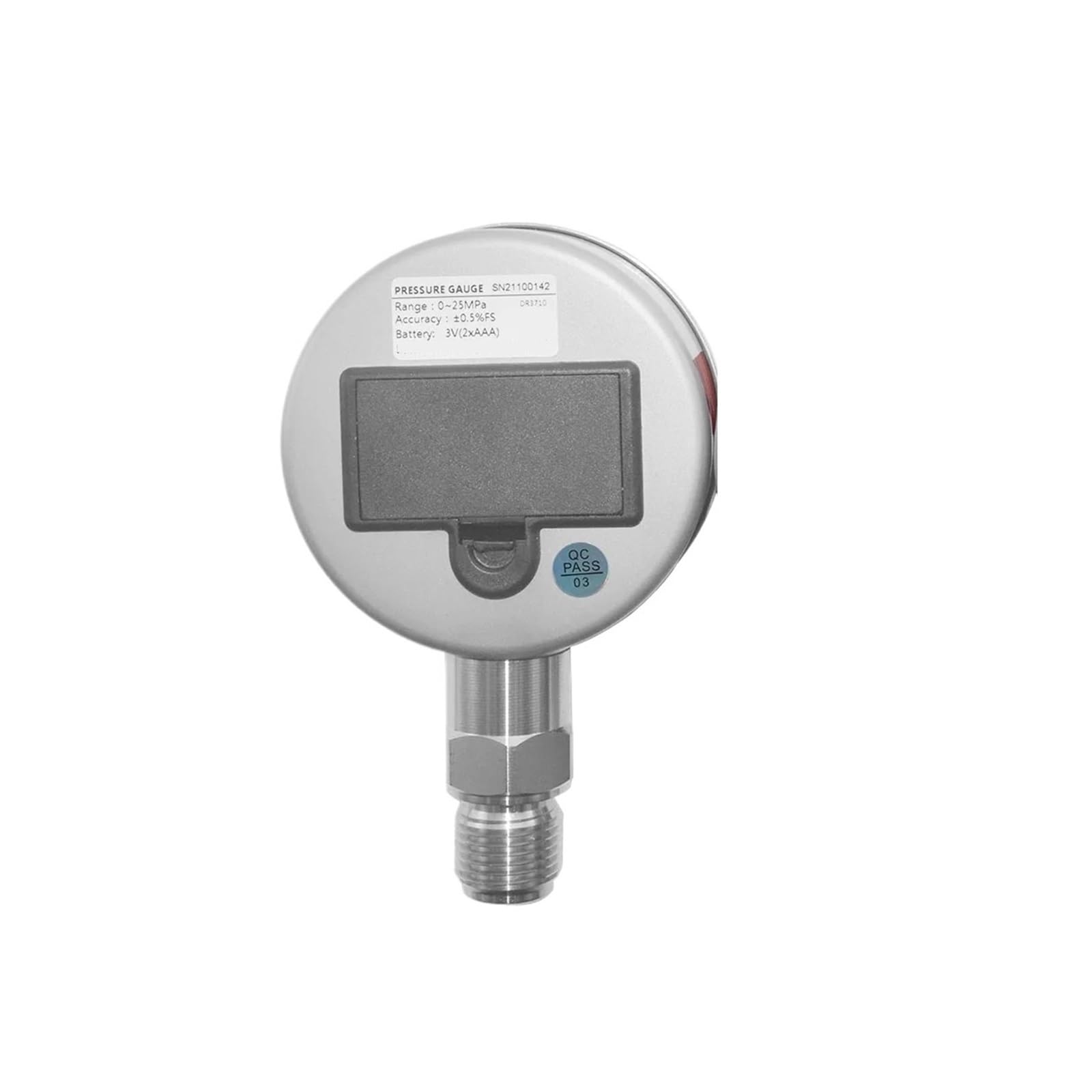 Digitales Manometer, Edelstahl-Membran-Manometer, Hintergrundbeleuchtung, Wasserzähler, Genauigkeit 0,1%(-100KPa-0KPa)