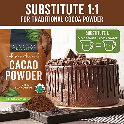 Viva Naturals 1011 Organic Cacao Powder, 2Lb - Unsweetened Cocoa Powder thumb #3