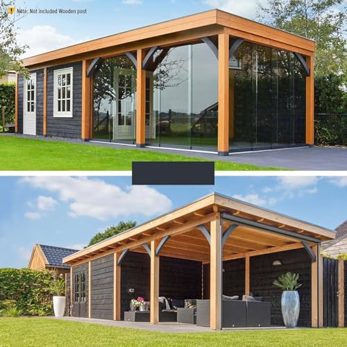 Soporte de Ángulo de 45 Grados para Montaje Interior, Accesorio para Pérgolas y Gazebo, Soporte Robusto para Vigas de Madera, con Tornillos de Fijación (Paquete de 6 piezas) miniatura 6