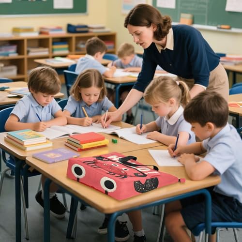 Bolsa para libros con bolsillos interiores para niños, estudiantes y adultos 2
