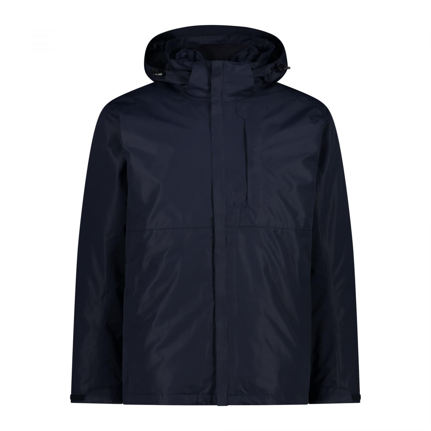 CMP Man Jacket Zip Detachable Hood, Black Blue, 56