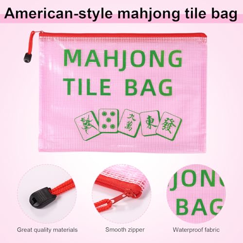 2 Bolsas para Fichas de Mahjong, Rojo, Portátil miniatura 4