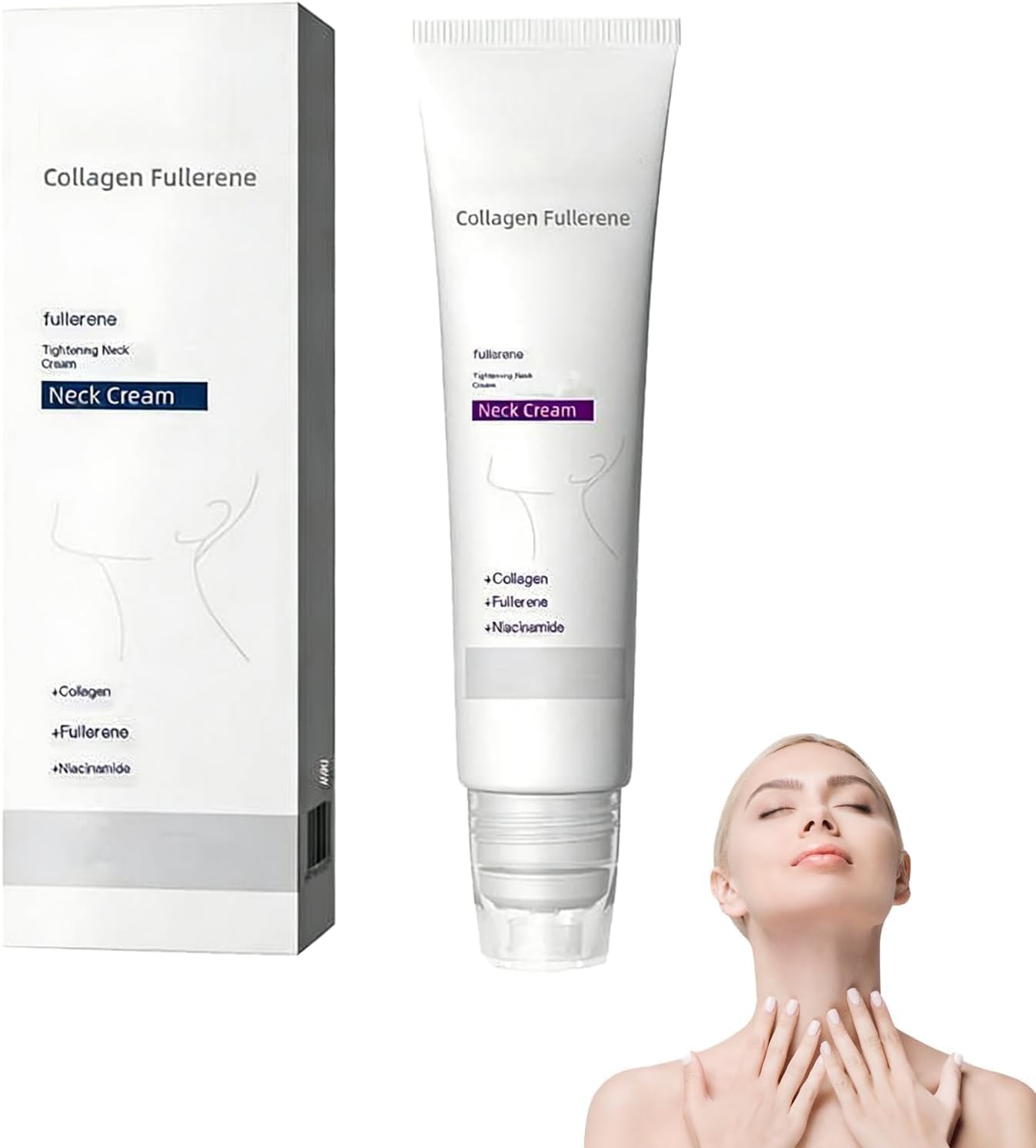 magic collagen fullerene neck cream | firming & tightening neck cream | deep hydration moisturizer | smooths fine lines & wrinkles | lifting & skin repair formula