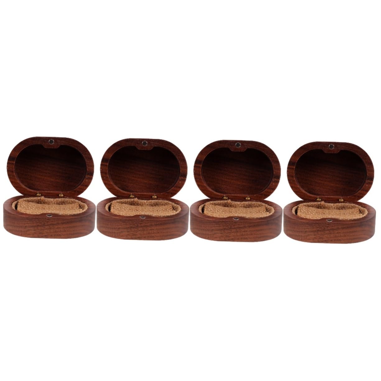 Beaupretty Lot De 4 Boîtes De Rangement Pour Bagues De Fiançailles En Bois Couleur Café