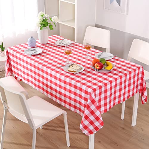 Asvert Nappe de Table Rectangulaire, Nappe Carreaux, Nappe Carreaux Rouge Blanc, Nappe Tissu Vichy pour Restaurant Salle à Manger (140x220cm)