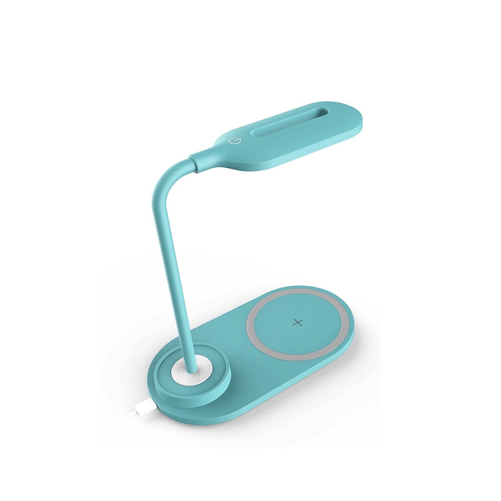 Dimmbare LED-Schreibtischlampe kabelloses Aufladen Nachtlicht für Telefon blaue Tischlampe mit einstellbarer Helligkeit modernes Nachttischlicht für Schlafzimmer und Büro