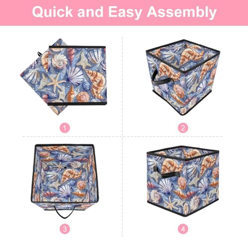 Boîte de rangement en tissu pliable avec double poignées solides