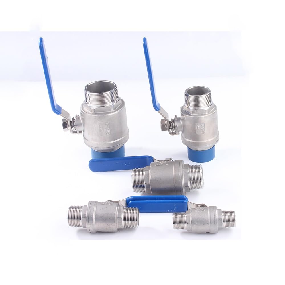1/4" 3/8" 1/2" 3/4" 1" 2" BSPT Maschio Porta Completa Intercettazione Valvola a Sfera in Acciaio Inox 304 Acqua Gas Olio(3/4")