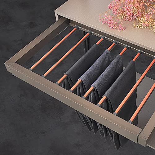 Porte-pantalons à tiroir coulissant et réglable pour dressing