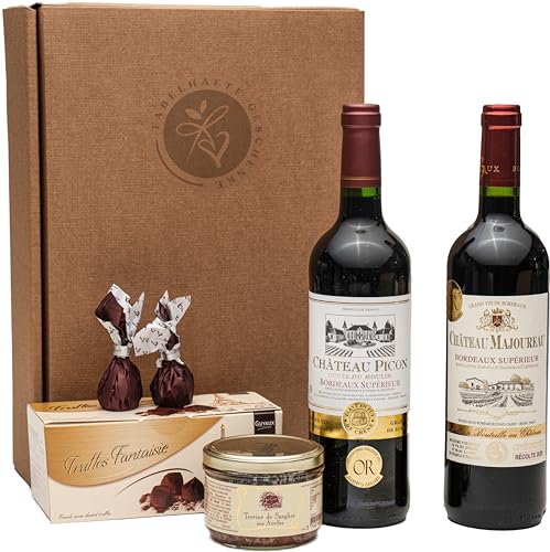 Geschenkset französischer Genuss | 2 x französischer Rotwein (Bordeaux) trocken |...