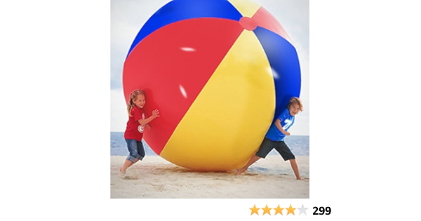 Novelty Place Giant Inflatable Beach Ball, Pool Toy for Kids & Adults ...
