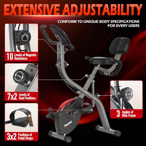 PASYOU X-Bike — vélo d'intérieur pliable 10 niveaux