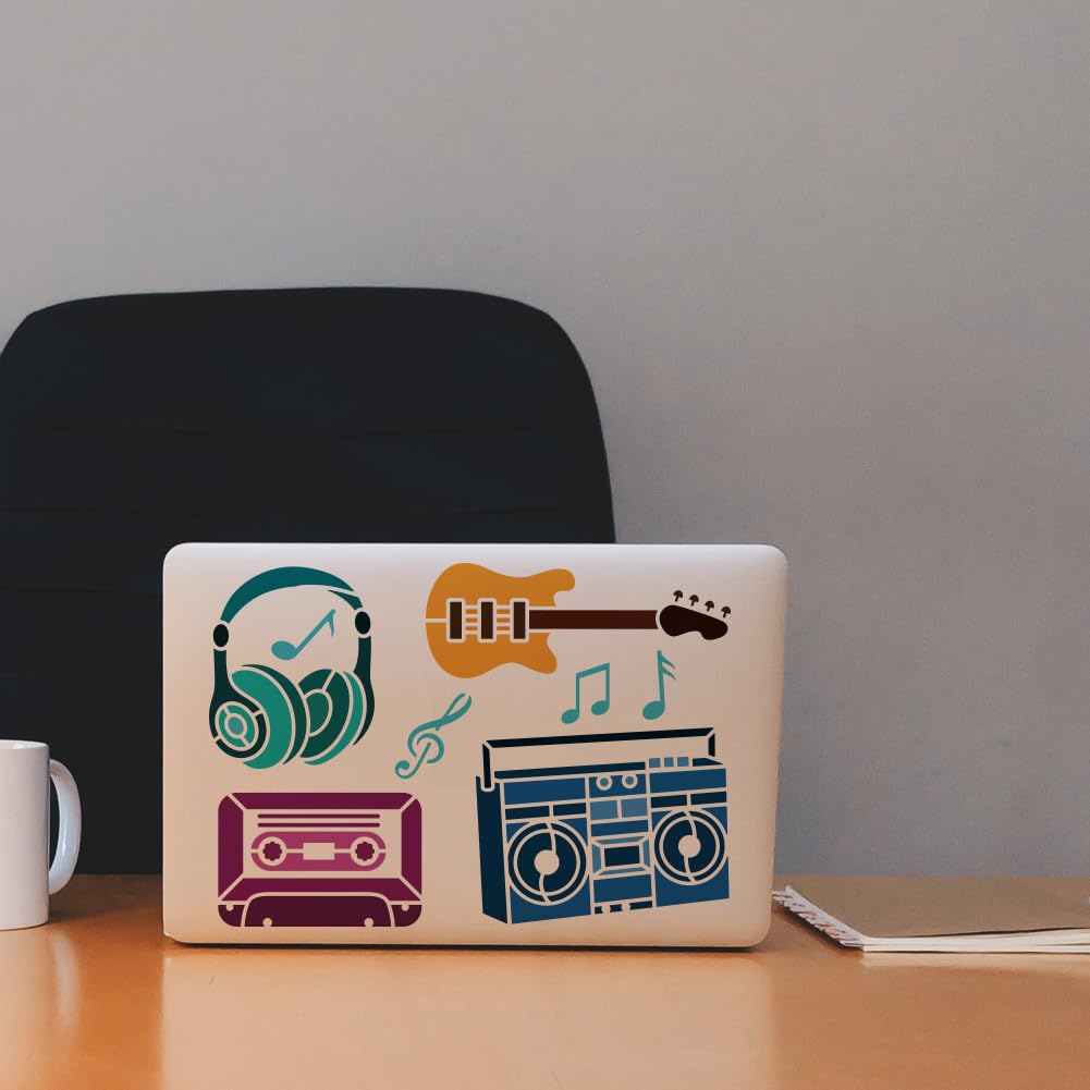 FINGERINSPIRE DJ Player Schablonen Set - 2 Stück Musik Schablonen Für DIY Deko