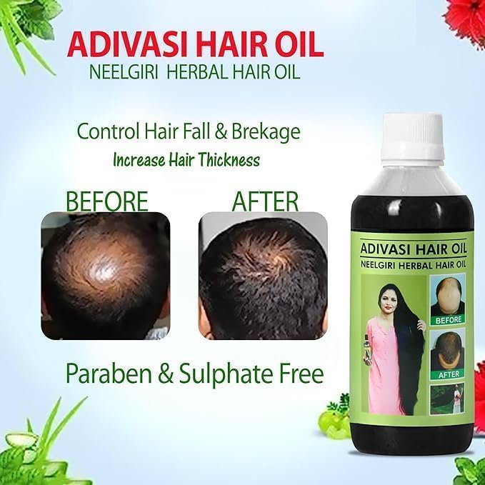 Original Adivasi Hair Growth Oil 100 ML Ayurvedic Adiwasi Herbal Kesh tel & Natural Rosemary essential & Biotin for Control Hairfall anti-dandruff (Adivasi herbal hair oil, 250) - Image 3
