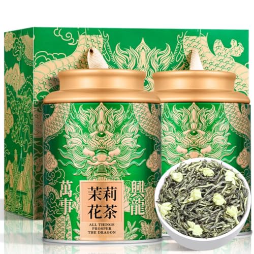 Té Verde Jazmín Pemium | Rico Aroma Floral | Sin Aditivos | Juego De Té De Regalo Chiese | Té De Hojas Sueltas 250g / 8,82oz