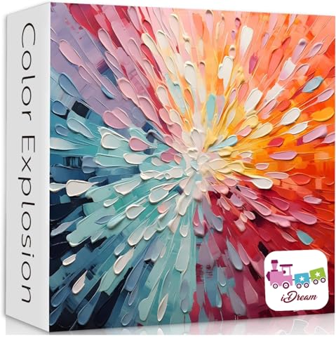 Image of iDream 1000 Pieces Jigsaw Puzzle - Artistic 3D Design, Colorful Wall Decor, Challenging Puzzle Gift for Friends & Family (Color Explosion)