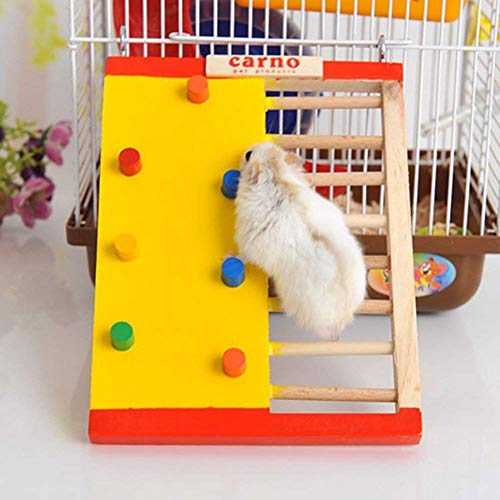 Hypeety Pet Hamster Colorful Wooden Climbing Wall And Ladder Molar Gerbil Rat Chinchillas Guinea Pig Small Animal Toy #TOP3